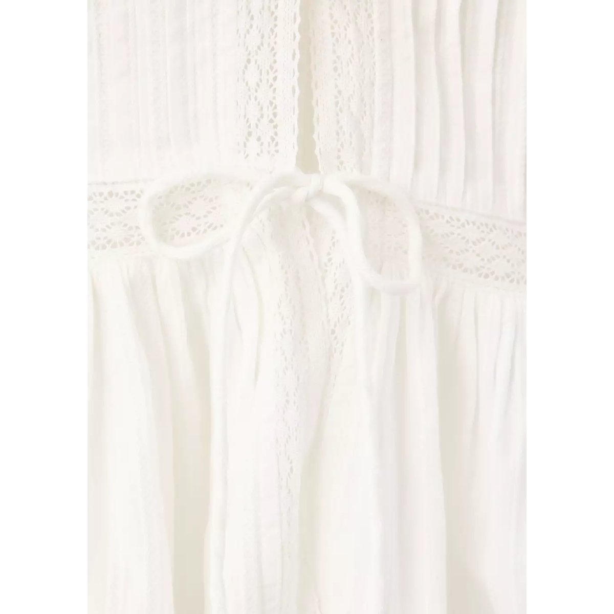Blouse texturée détails ajourés blanc cassé, MANGO TEEN
