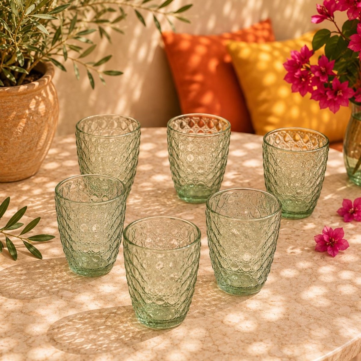 Lot de 6 verres vert, HANAE vert, ARTIME