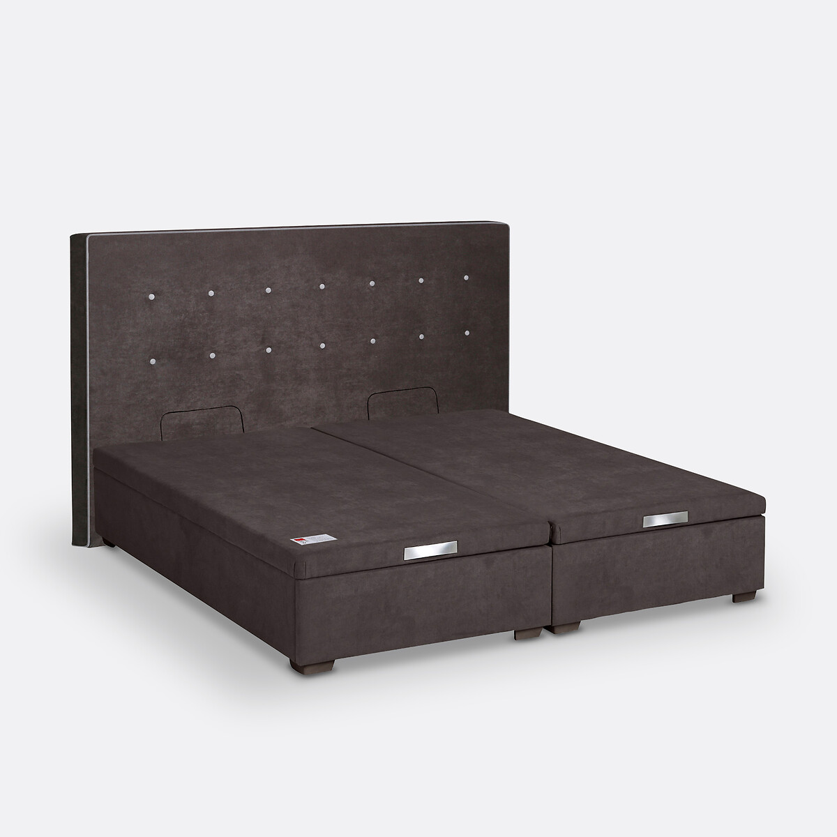 Ensemble 2 en 1, lit coffre et tête de lit Hercule gris béton, EPEDA