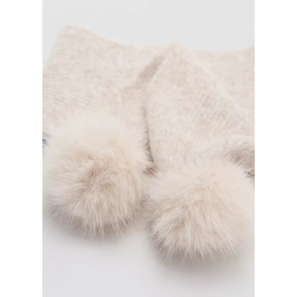 Écharpe côtelée à pompons sable, MANGO KIDS
