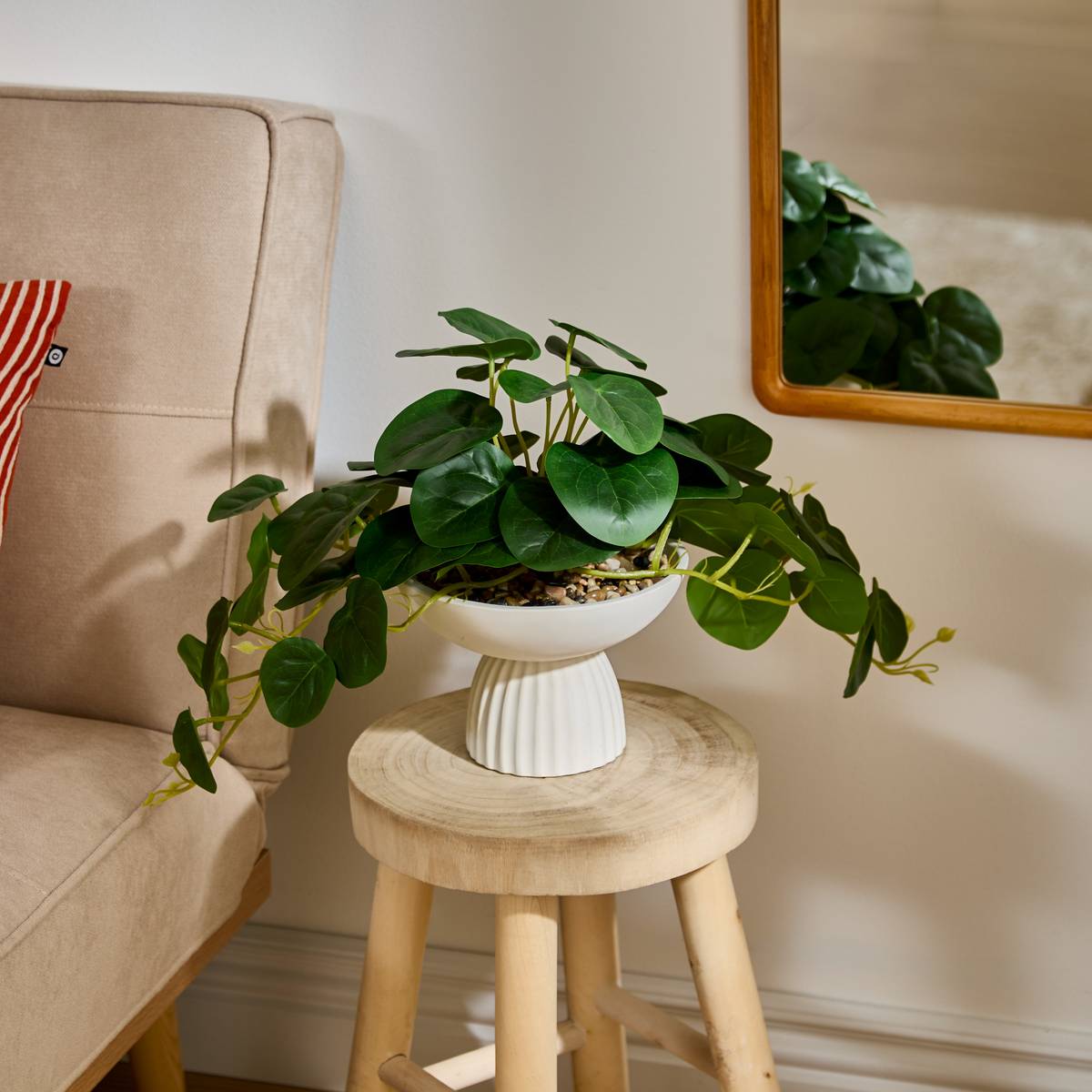 Plante artificielle en pot ciment NIPPO blanc, ATMOSPHERA