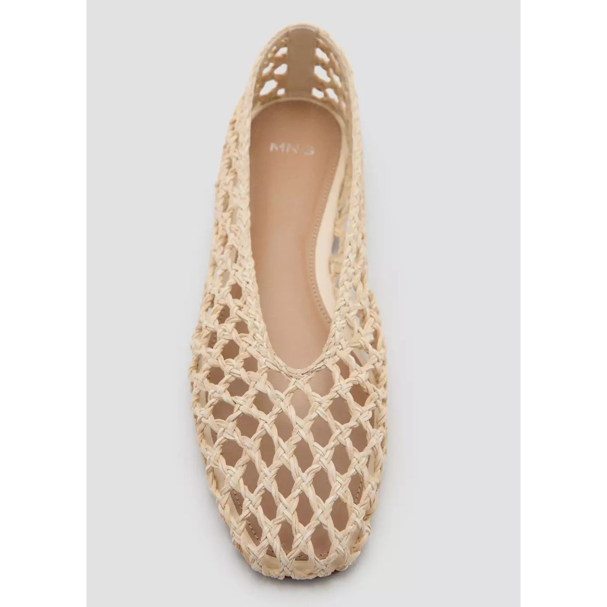 Ballerine tressée écru, MANGO