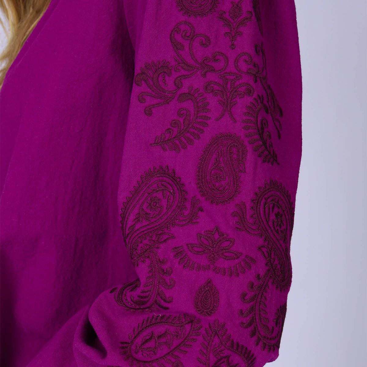 Chemise brodée violet, MISE AU GREEN