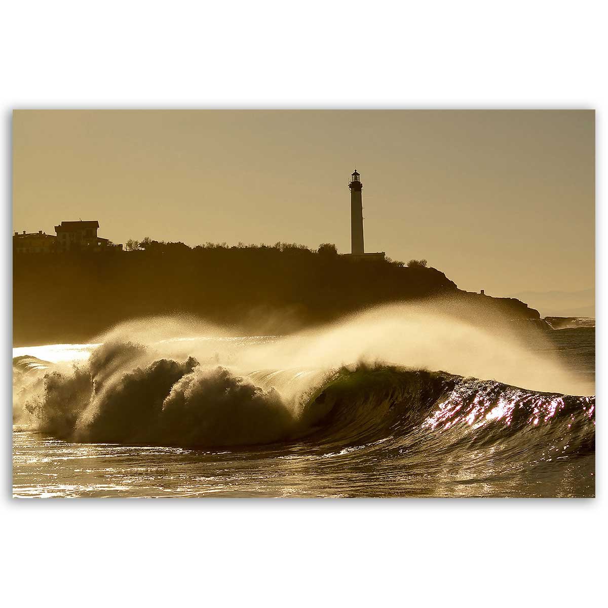 Affiche Biarritz Le phare de la pointe Saint Martin affiche seule, HEXOA