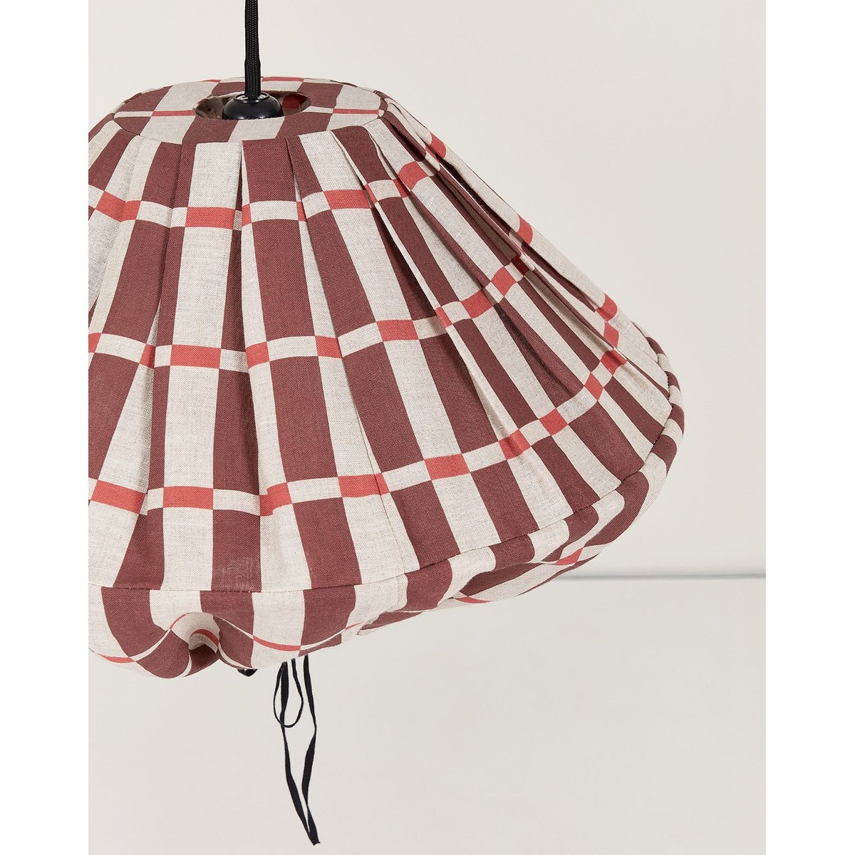 Abat-jour pour suspension en lin français diam. 50cm Yumi maroon red mosaic, NOBODINOZ