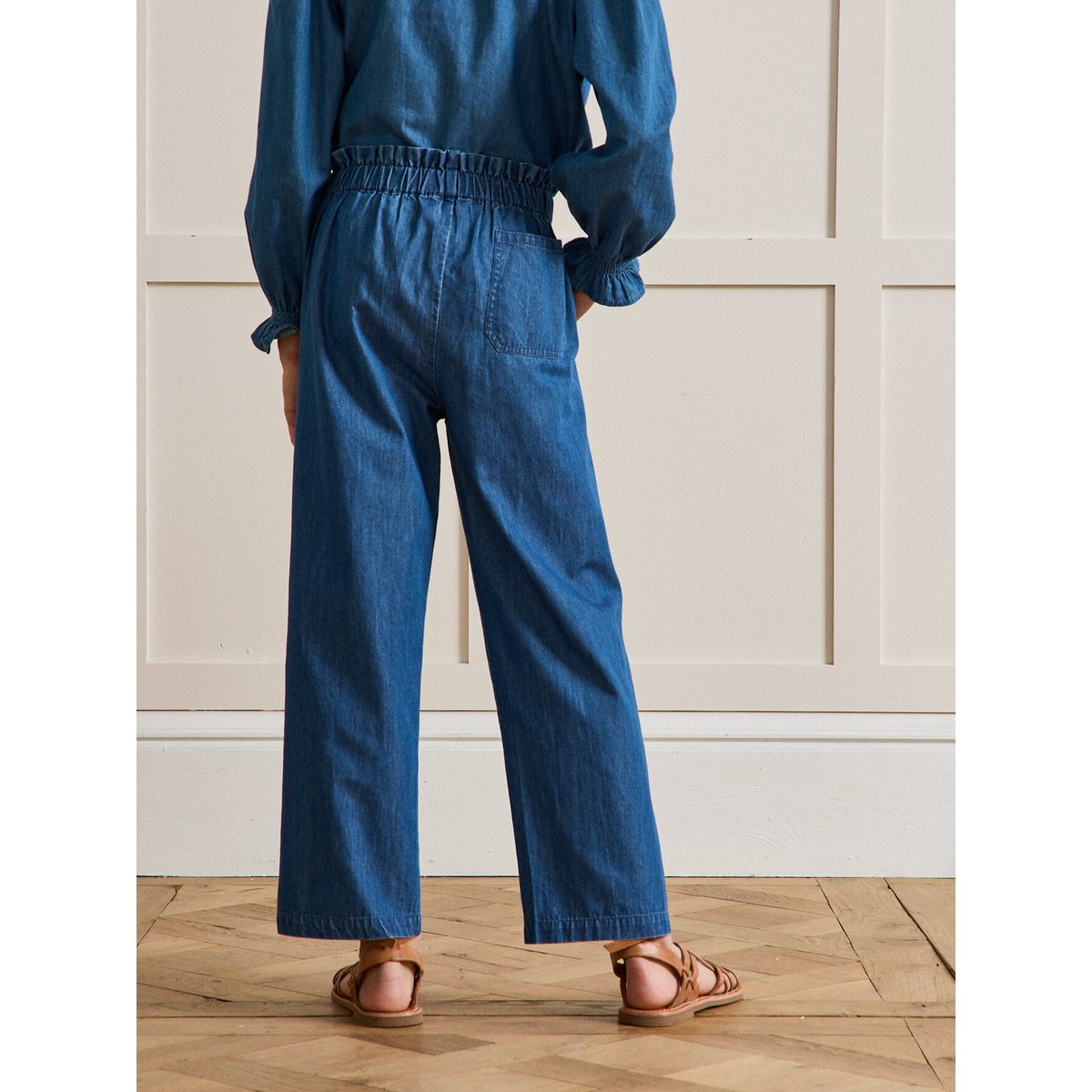 Pantalon large en denim light denim brut, CYRILLUS
