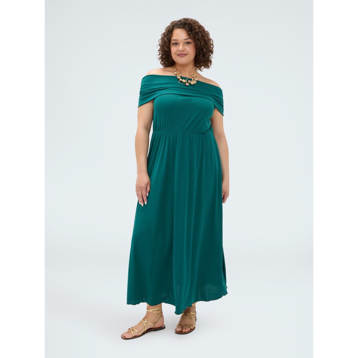 Robe longue Chill épaules dénudées vert, FIORELLA RUBINO