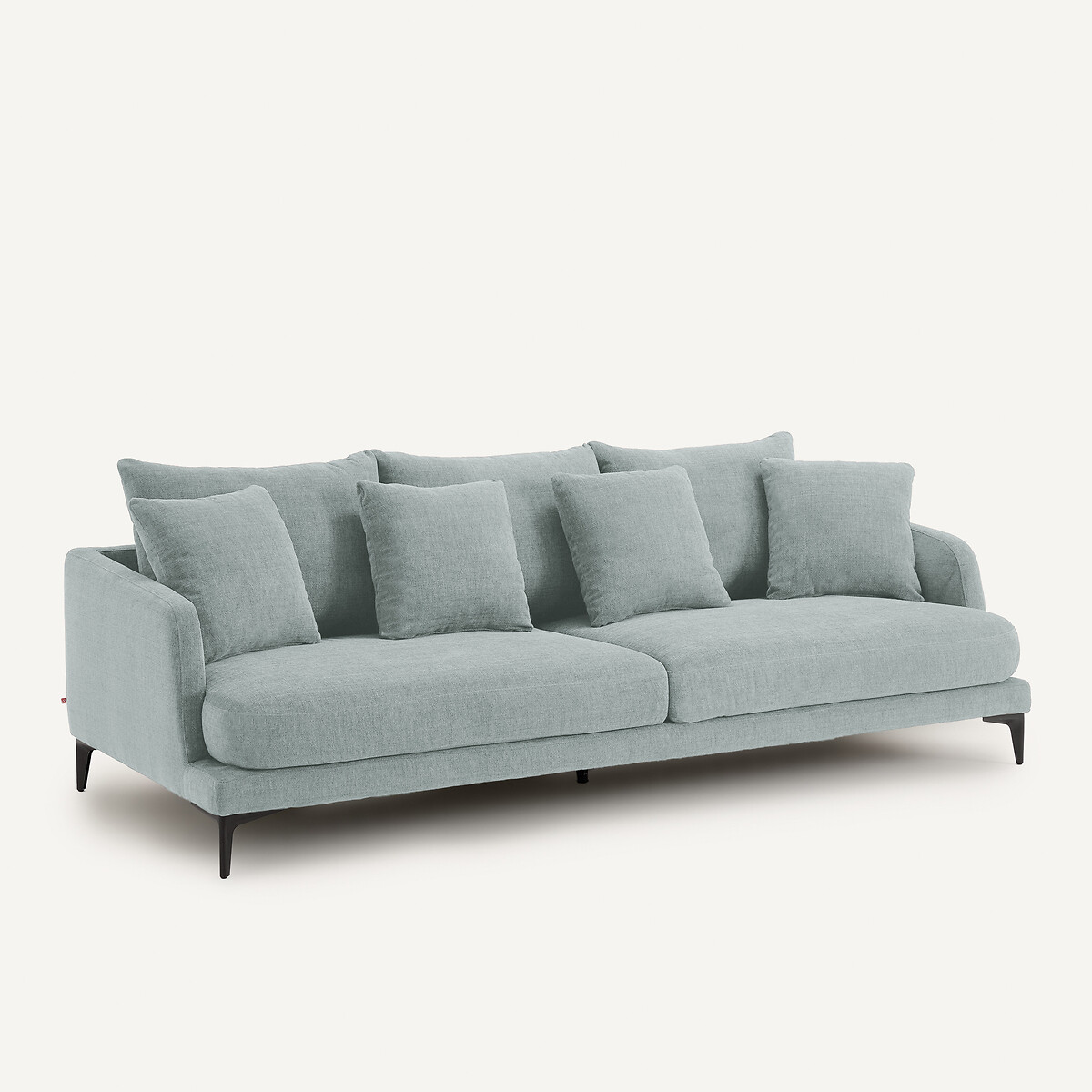 Canapé 3 ou 4 places en polyester natté, MODERNISTE aquamarine, EMMANUEL GALLINA X AM.PM