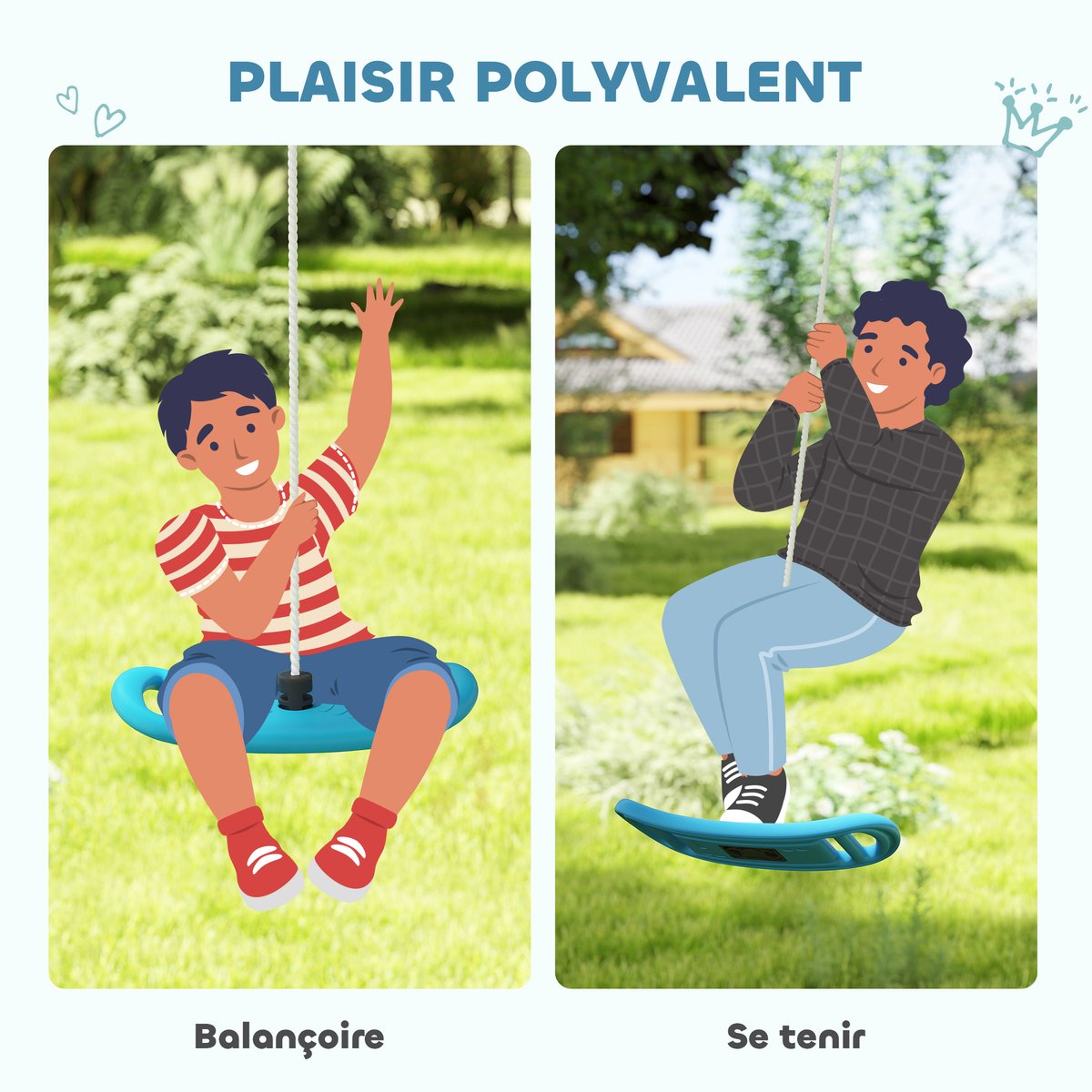 Balançoire pour enfants Plastique Bleu bleu, AIYAPLAY