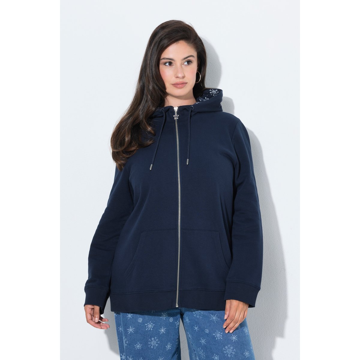 Veste en molleton, capuche et manches longues marine, ULLA POPKEN