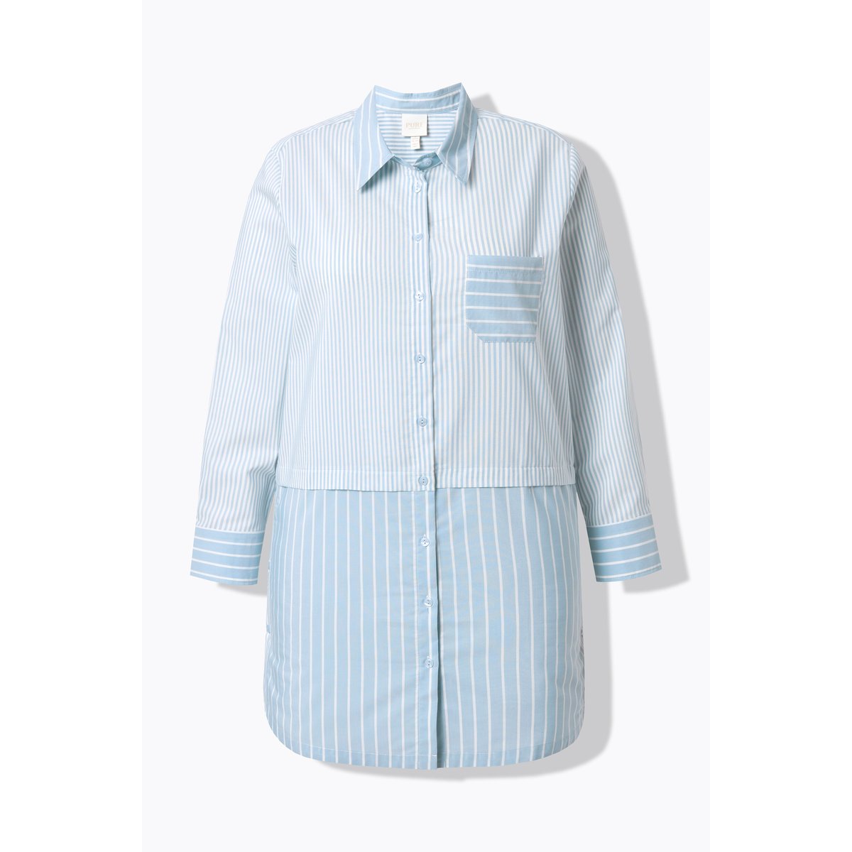 Chemisier long rayé bleu givre, ULLA POPKEN