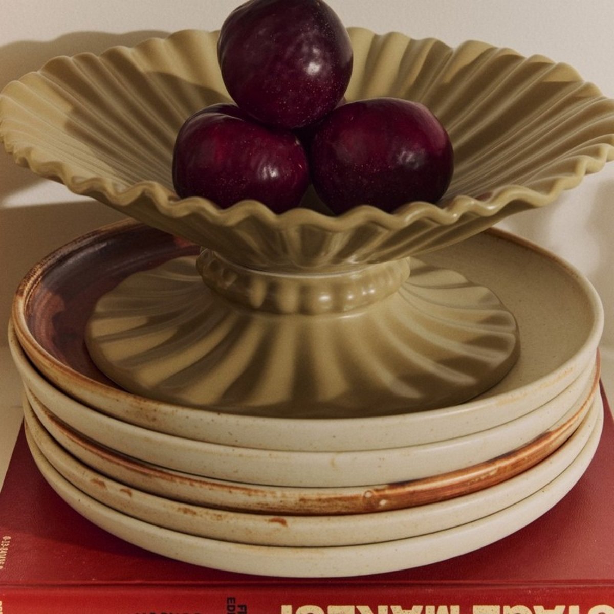 Corbeille à fruits céramique design New classics beige, HKLIVING