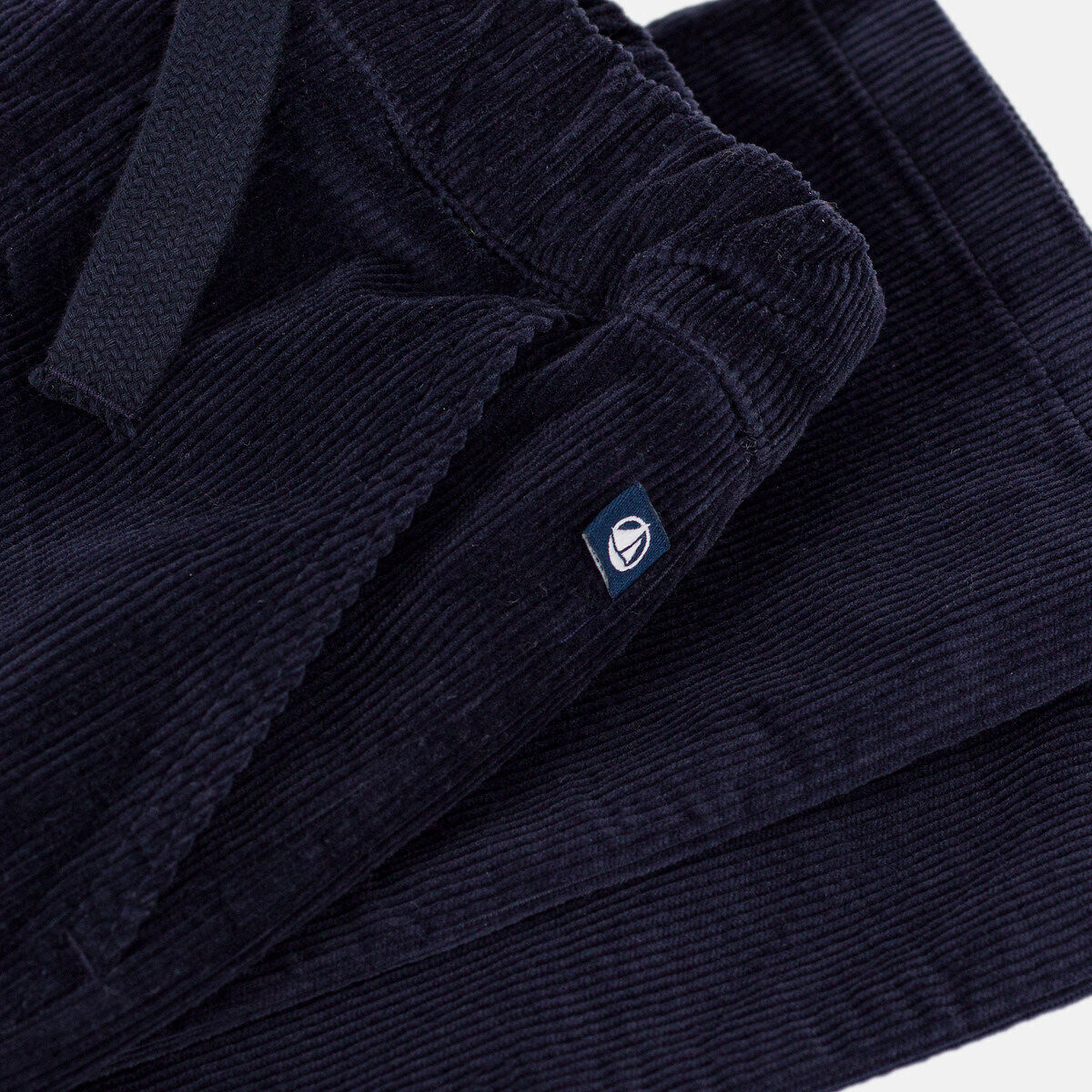 Pantalón recto de terciopelo azul marino, PETIT BATEAU