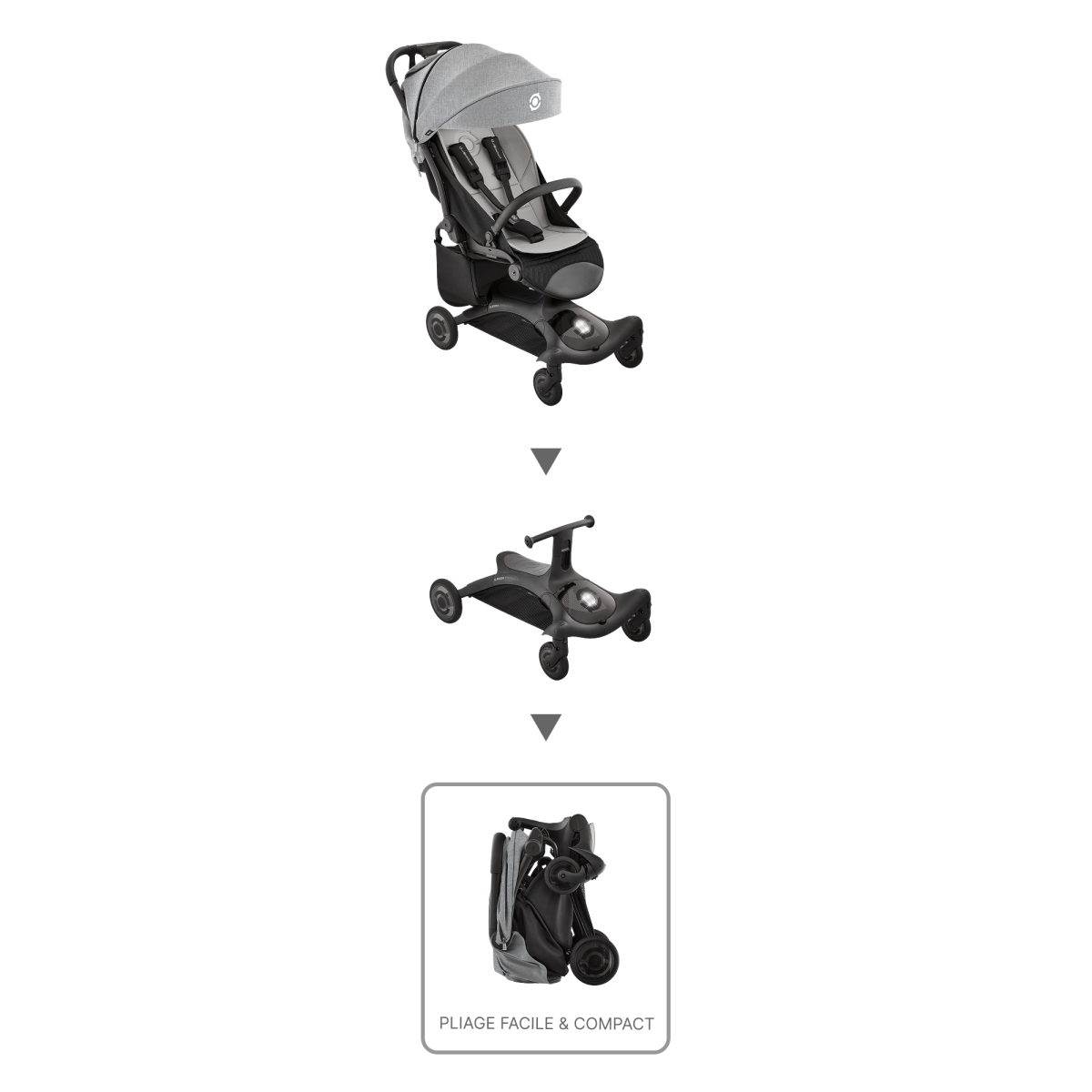 Poussette STROLL•UP 2EN1 gris, GLOBBER