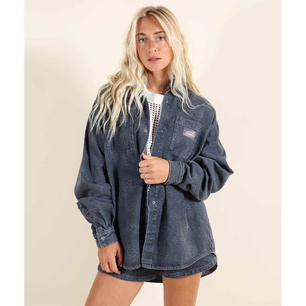 Chemise manches longues MOTEL dark grey, OXBOW