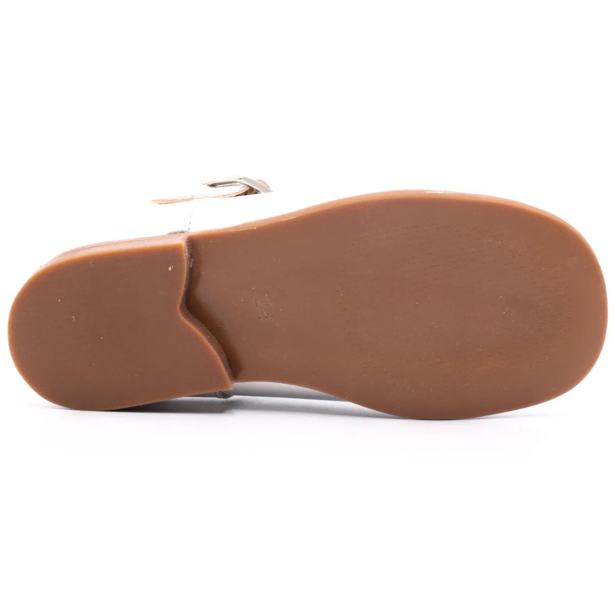 Chaussures cérémonie bébé fille en cuir, à boucle - BONI MINI-ANAIS blanche, BONI&SIDONIE