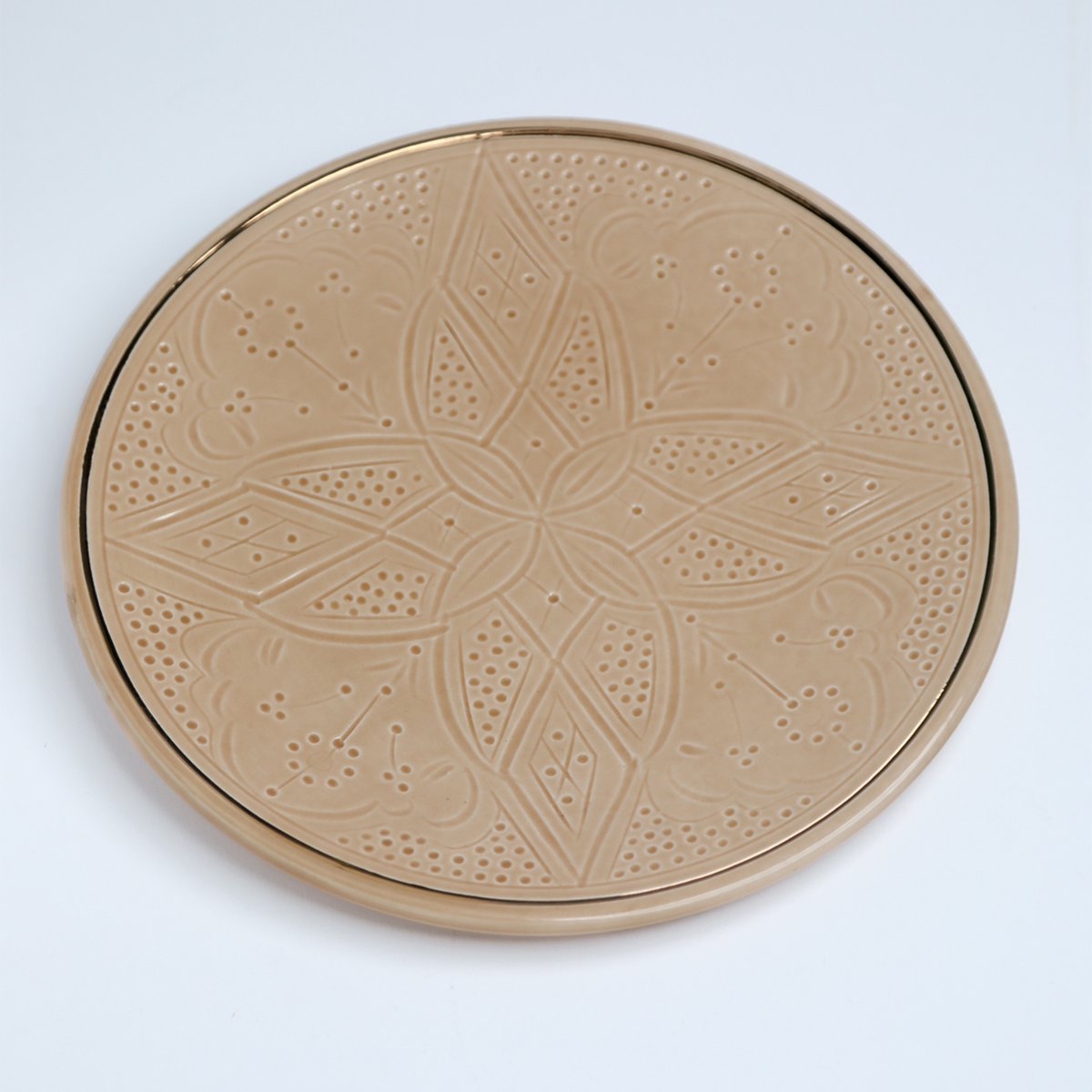 Assiette EMPREINTE beige sahara, CHABI CHIC