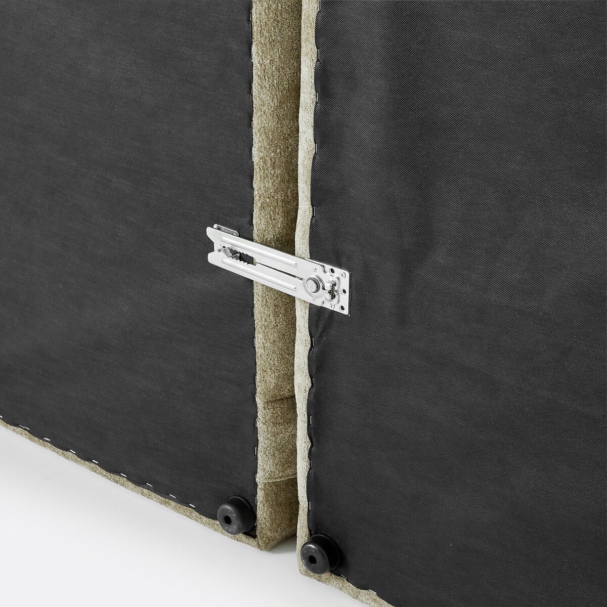 Canapé modulable, d'angle gauche, avec méridienne, en chenille épaisse, AMAD vert sauge, LA REDOUTE INTERIEURS
