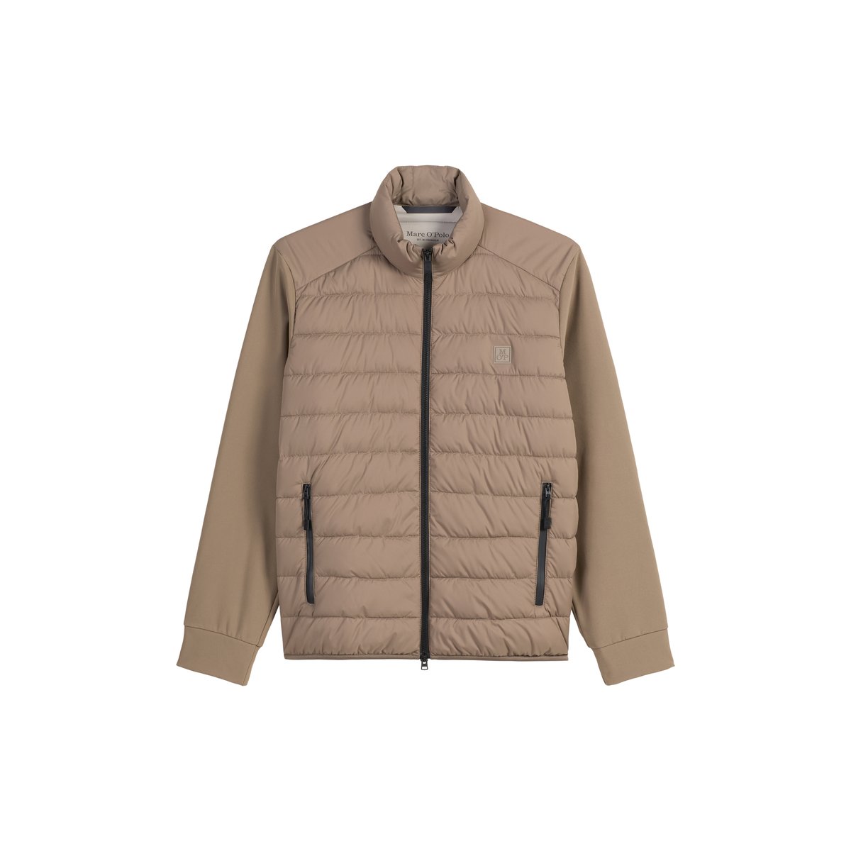Veste matelassée regular avec manches scuba souples marron, MARC O'POLO
