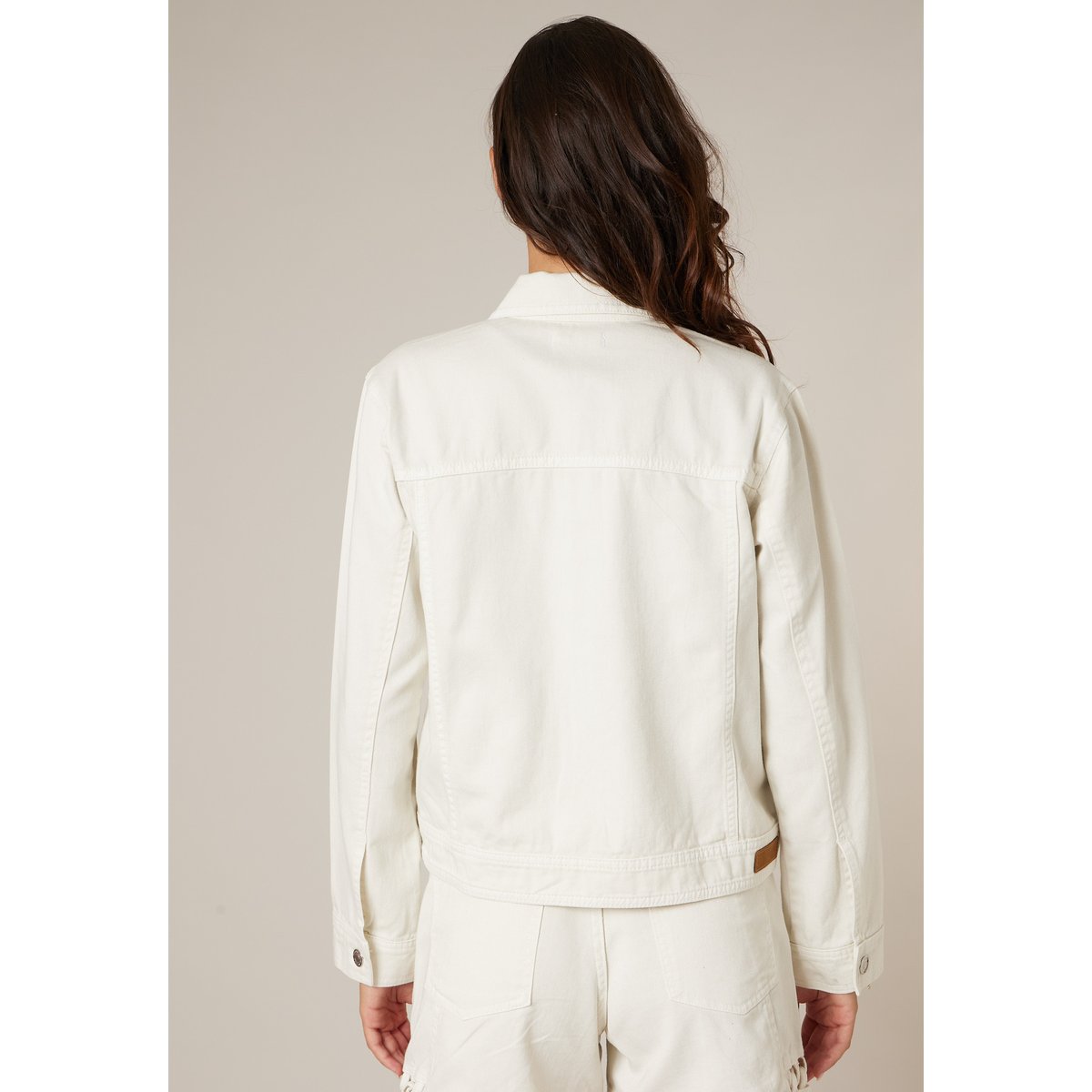 Veste femme légère ajourée en coton LAROSSA blanc cassé, DEELUXE
