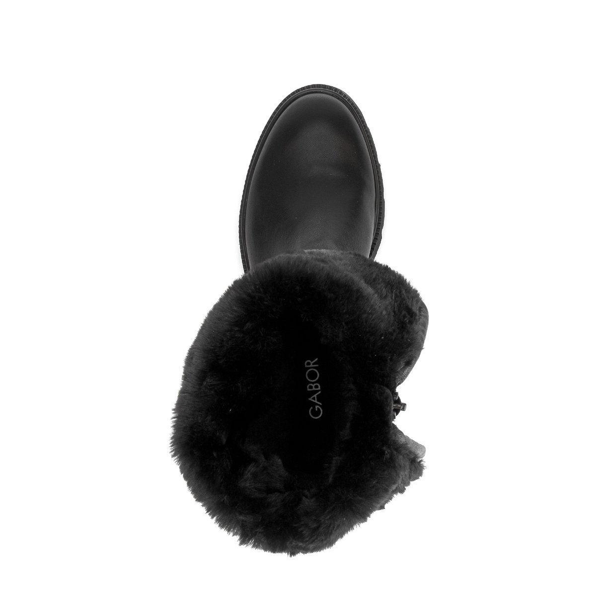 Bottines en cuir lisse à talon décroché noir, GABOR