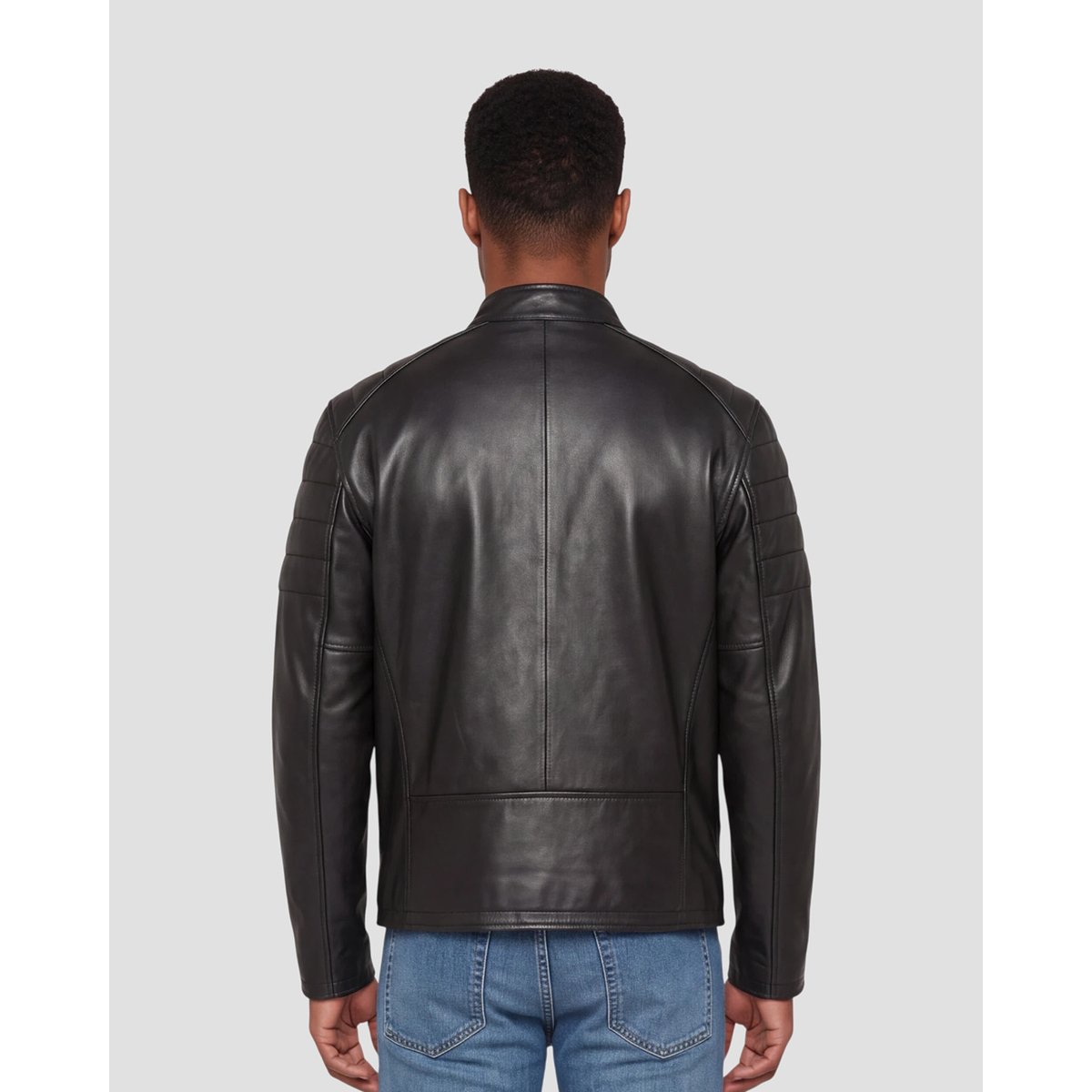 Blouson motard, cuir d'agneau noir, SCHOTT
