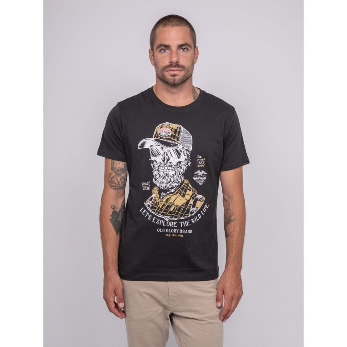 T-shirt Manches Courtes Imprimé Jaguar gris, RITCHIE