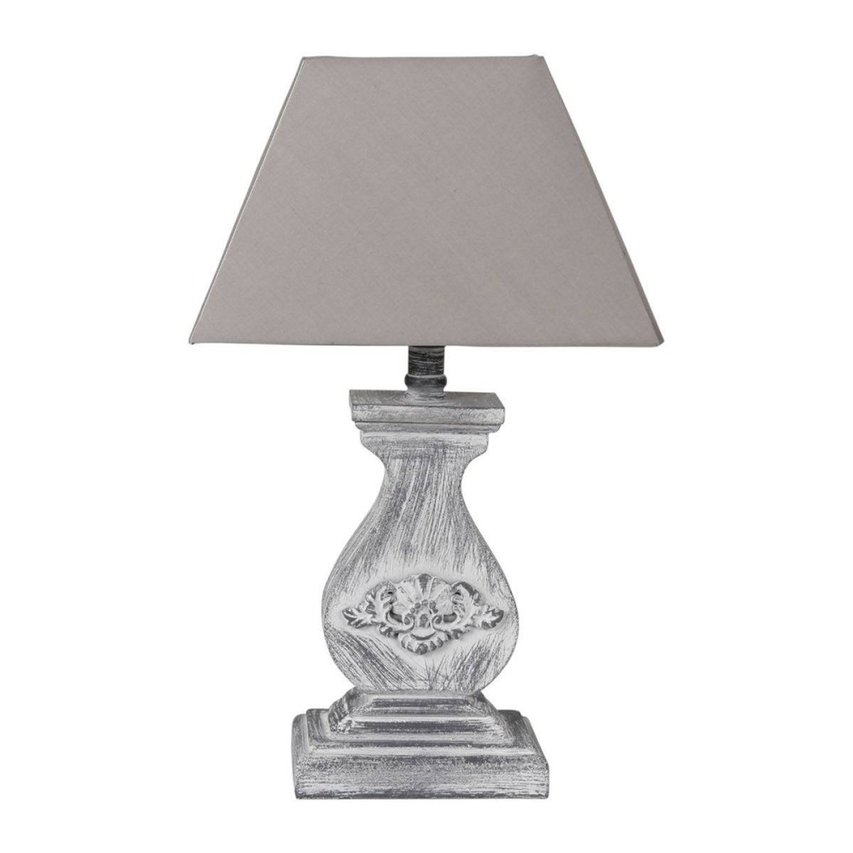 Lampe Base Rectangulaire En Bois Coloris Gris gris, DECORATIE