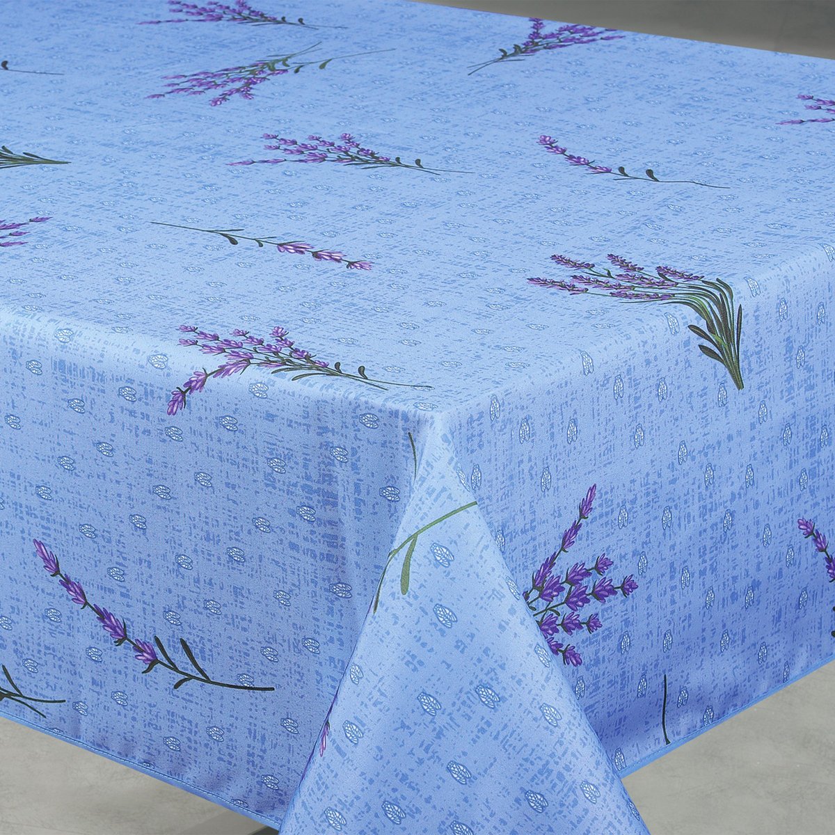 Nappe anti-tâche rectangle motif lavande bleu, HOME MAISON