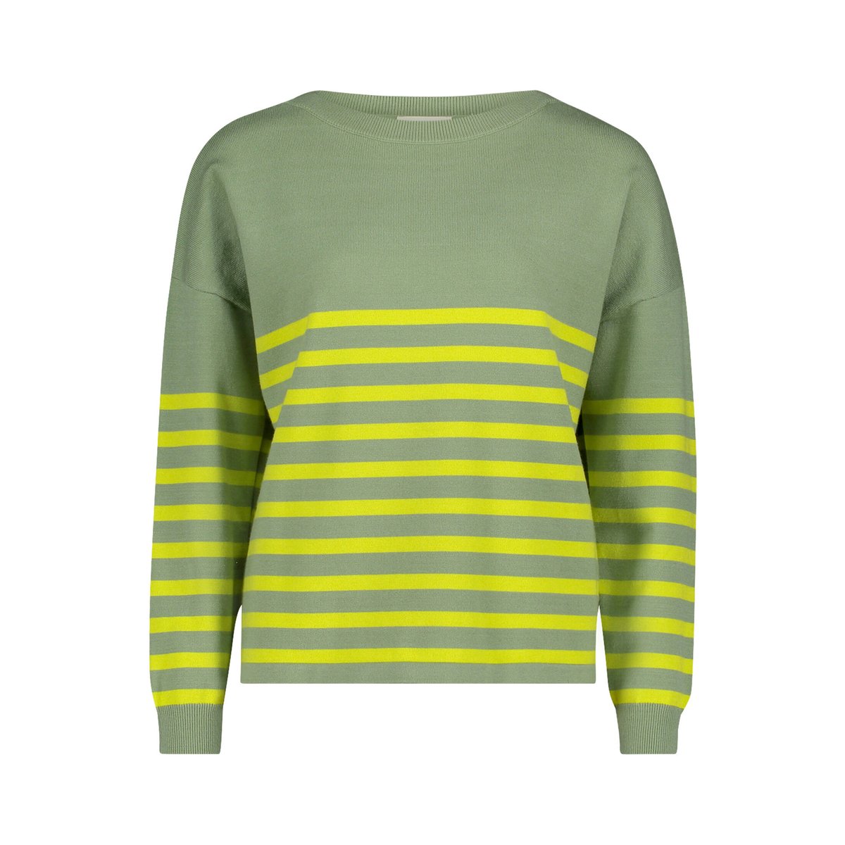 Pull-over en maille à encolure bateau green/yellow, CARTOON