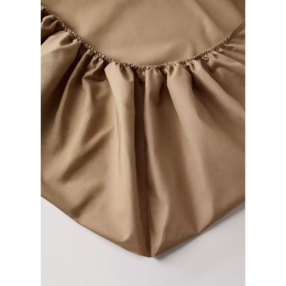 Drap-housse percale de coton 300 fils lit 180 cm tabac, MANGO HOME