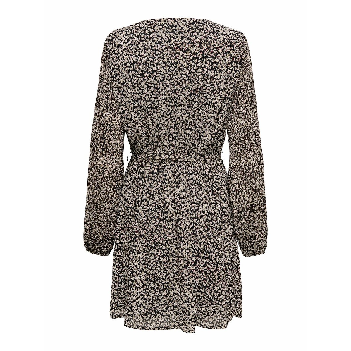 Robe encolure v, imprimé floral imprimé noir, ONLY
