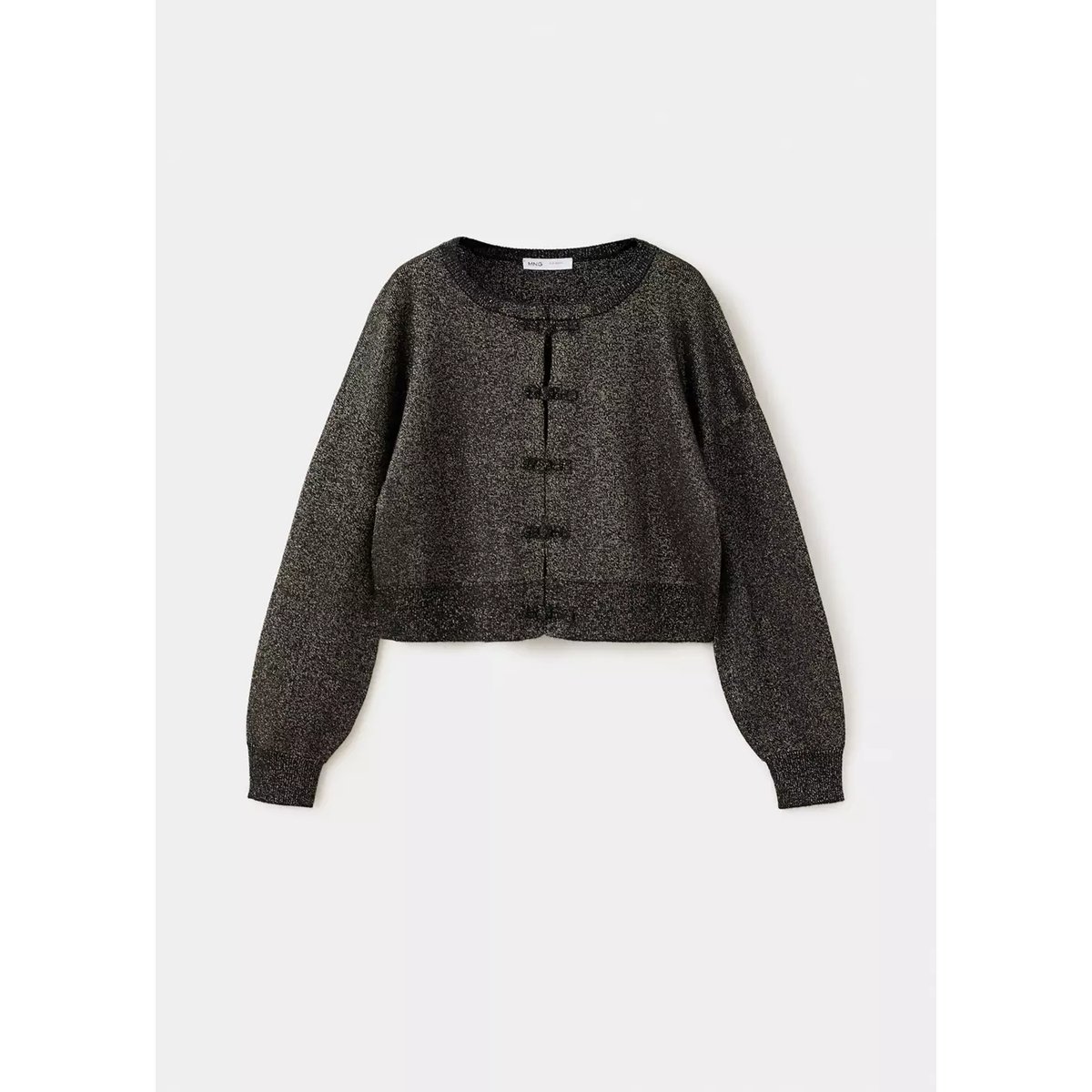Cardigan fils métallisés noir, MANGO KIDS
