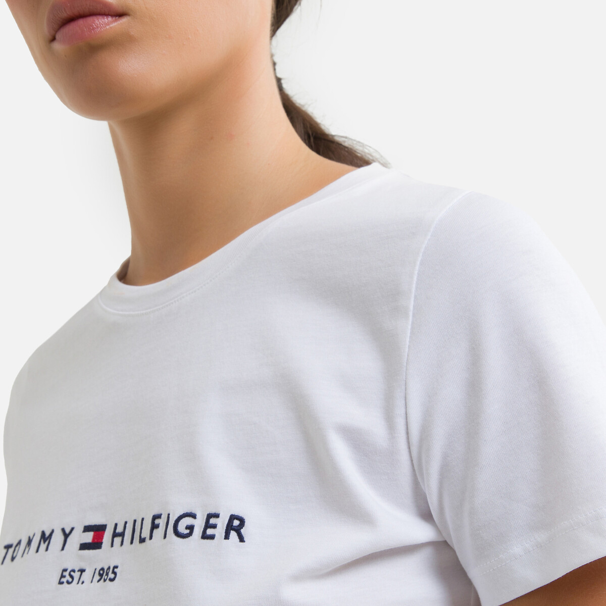 Crew Neck T-Shirt with Short Sleeves white, TOMMY HILFIGER