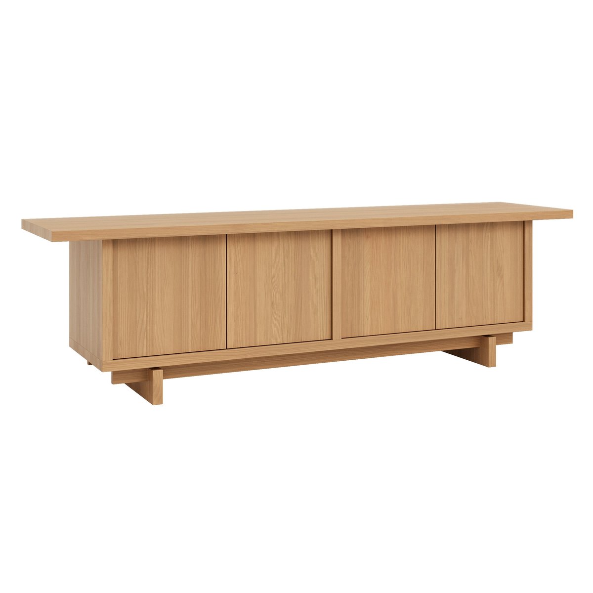 Meuble TV en pin massif verni couleur chêne PADA chêne, NAAN FURNITURE