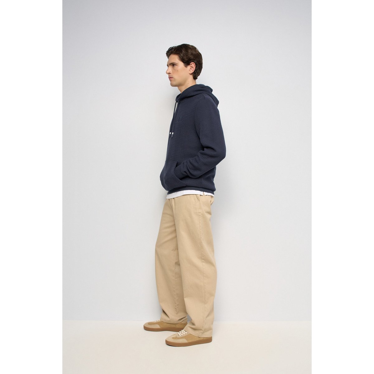 HOODIE EN MAILLE TEXTURÉE bleu foncé, SALSA JEANS