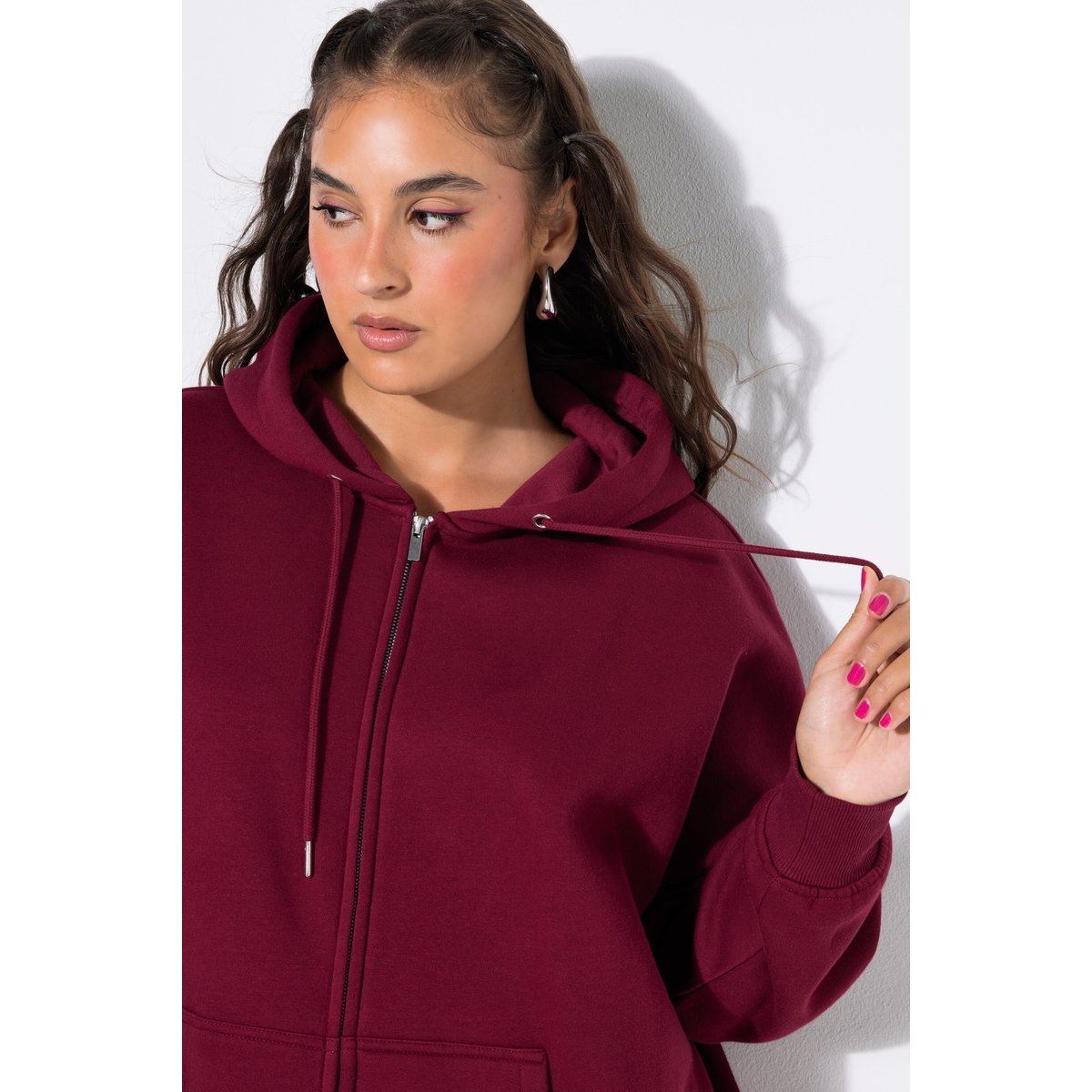 Veste à capuche oversize rouge vin, STUDIO UNTOLD