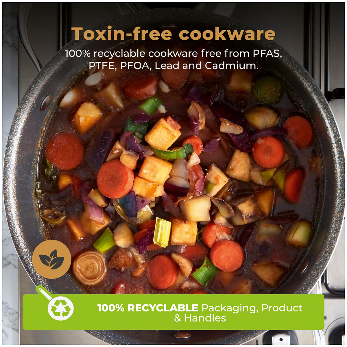 24cm Cerastone Pro Casserole Dish with Lid graphite, TOWER