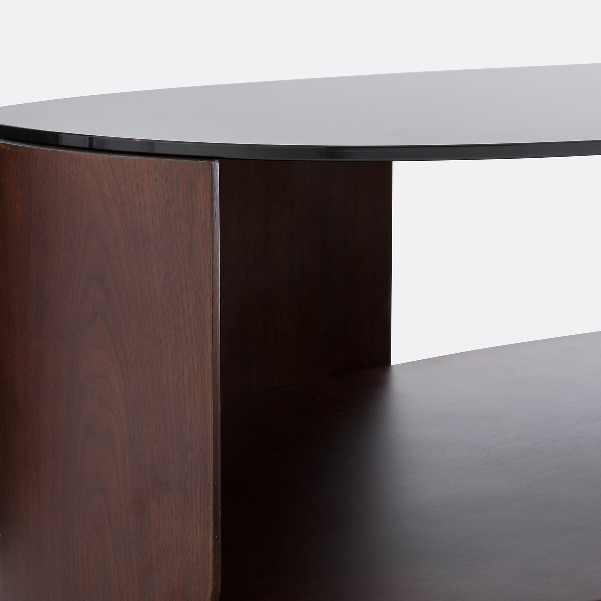 Table basse plateau en verre trempé Spinella coloris noyer, LA REDOUTE INTERIEURS