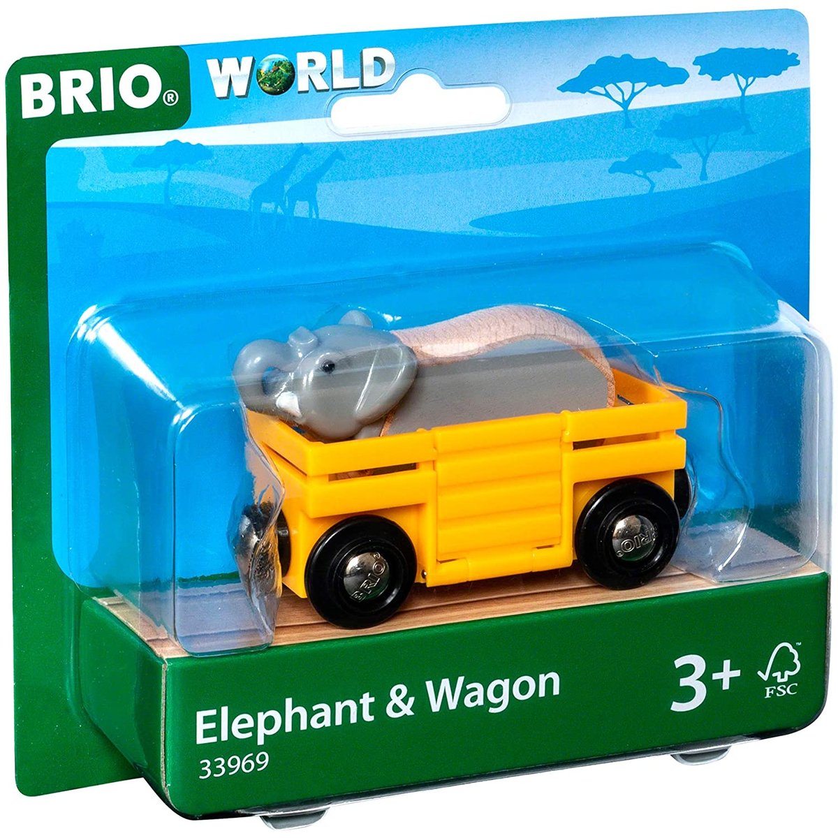Wagon transporteur d'éléphant jaune, BRIO