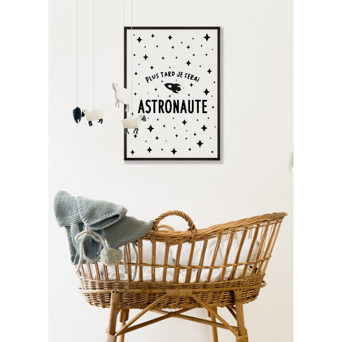 Affiche 'Plus tard je serai astronaute' blanc, L'AFFICHERIE