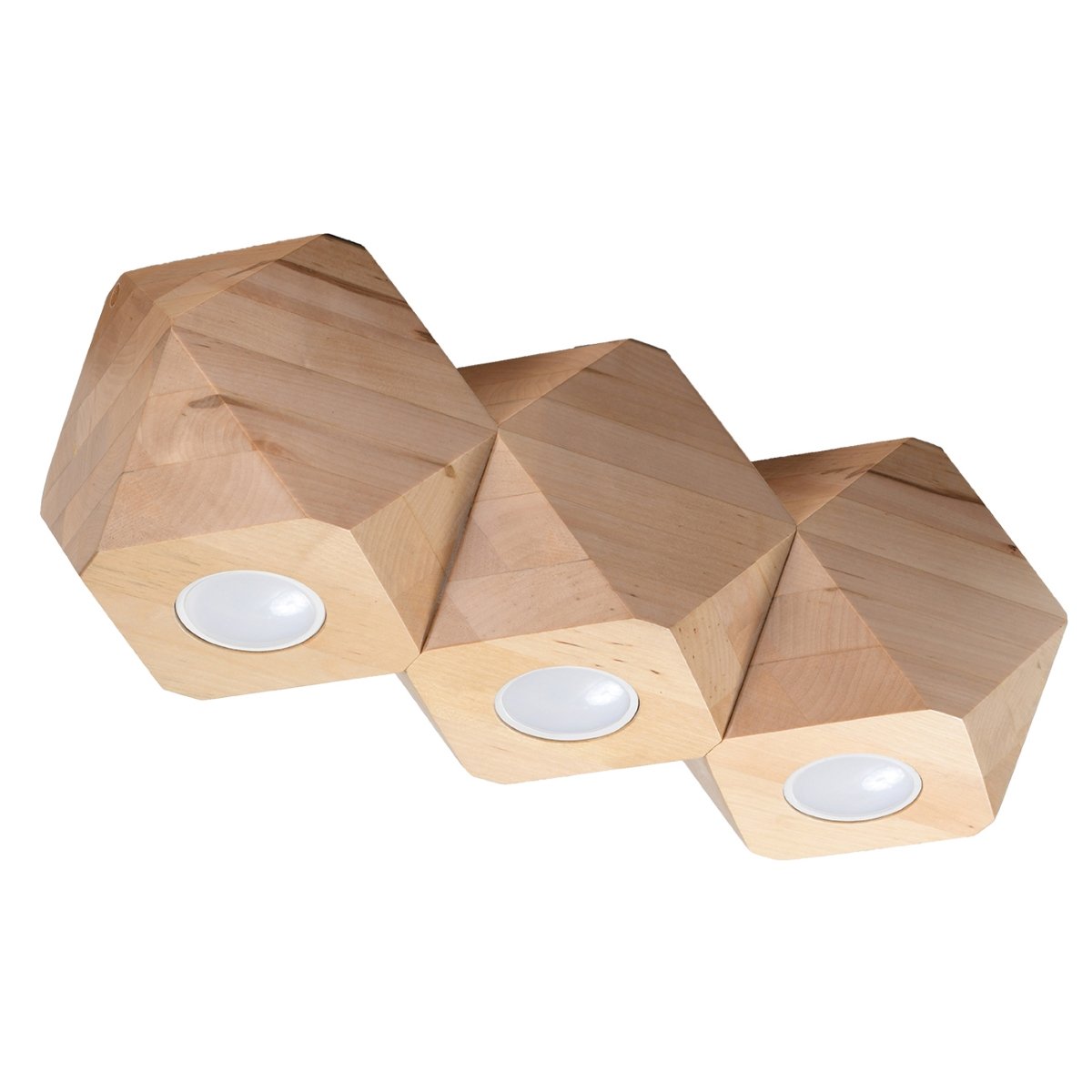 Plafonnier Bois Bois Naturel GU10 3 Woody marron, EDEN