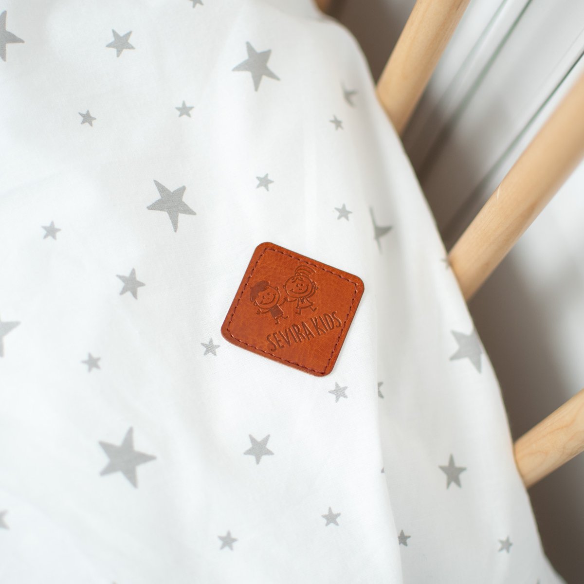 Housse de couette réversible en coton STELLA stella, imprimé étoiles blanc, gris, SEVIRA KIDS