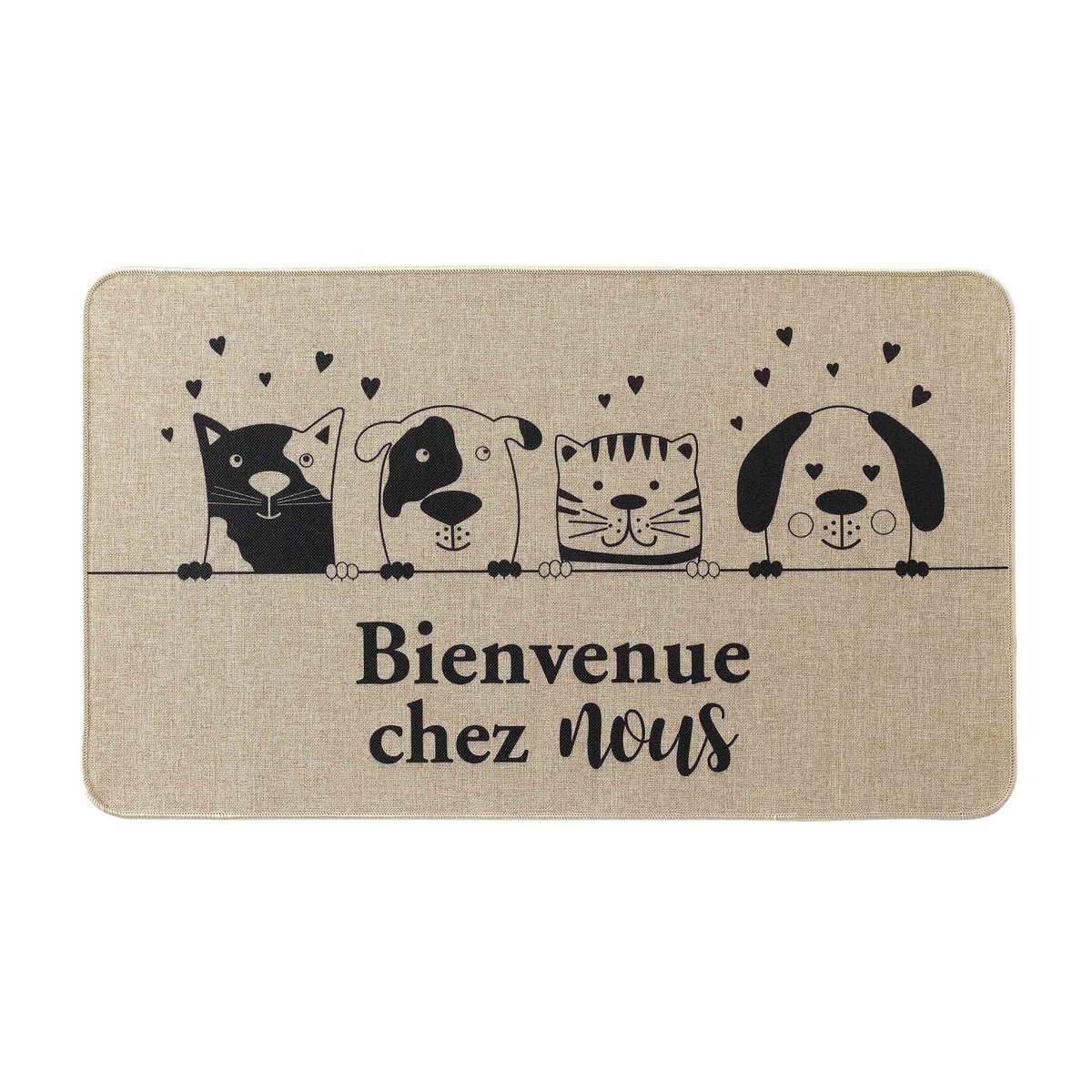 Tapis Bienvenue chez nous marron, EDEN