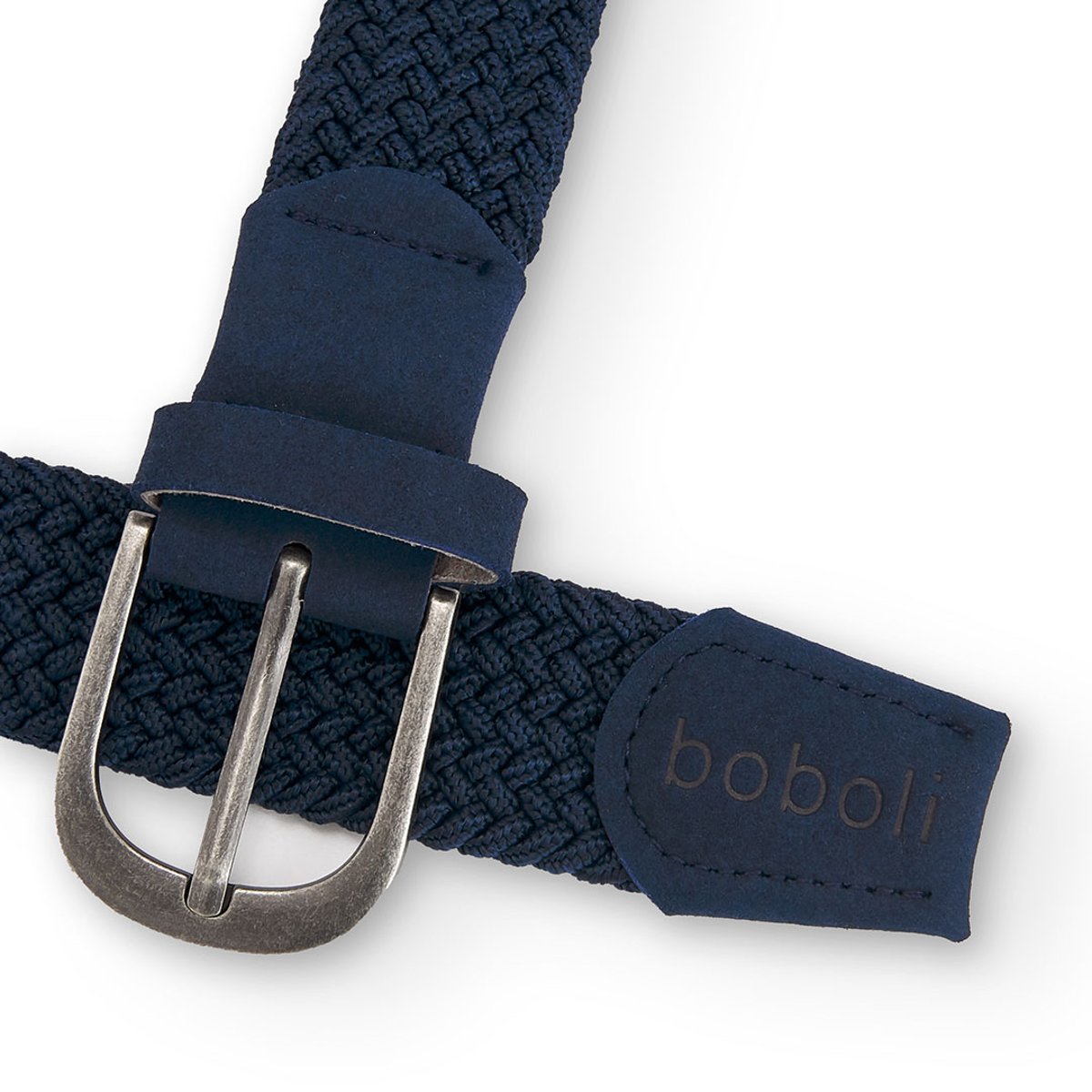 Ceinture garçon tressée élastique bleu, BOBOLI