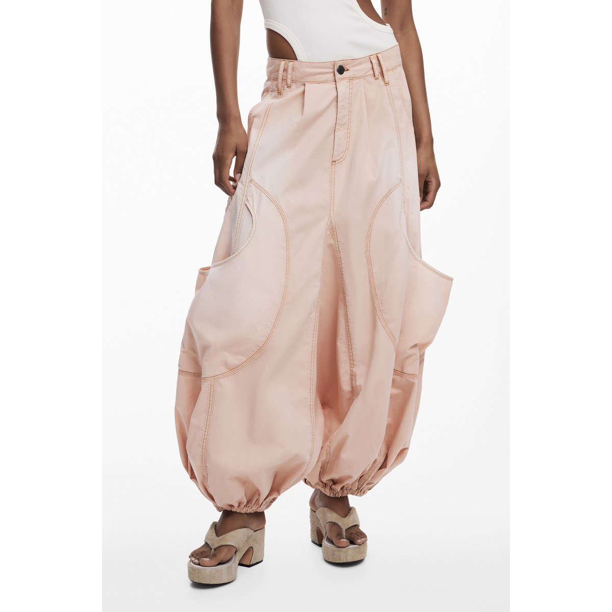 Pantalon cargo fluide rose, DESIGUAL