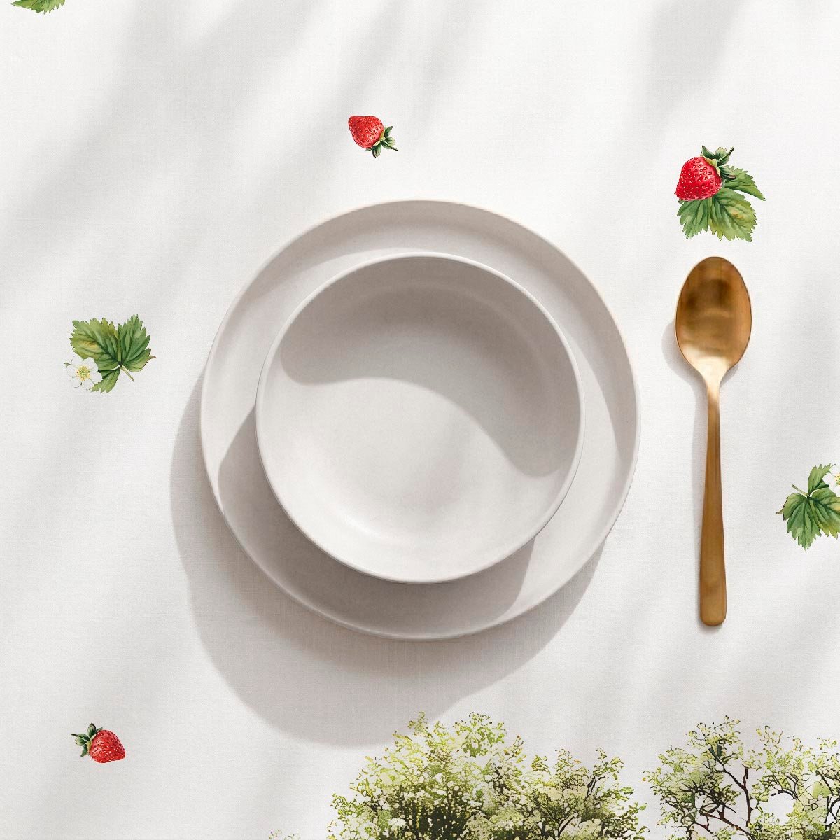 Nappe anti-taches Strawberry - 100% coton - vert, NAF NAF HOME