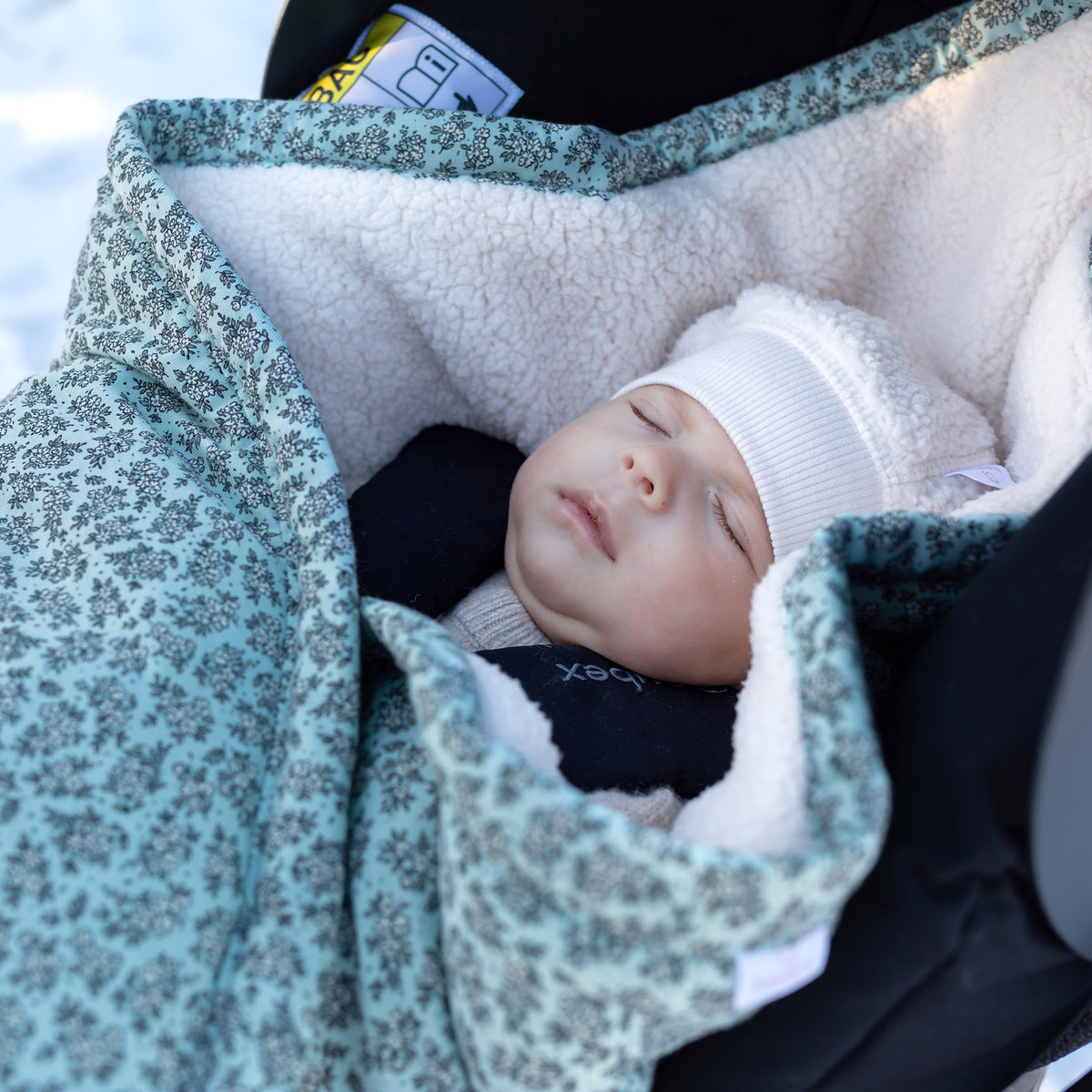 Nid d'ange bébé poussette et siège auto hiver - Teddy bien chaud heidi opalin, BEMINI
