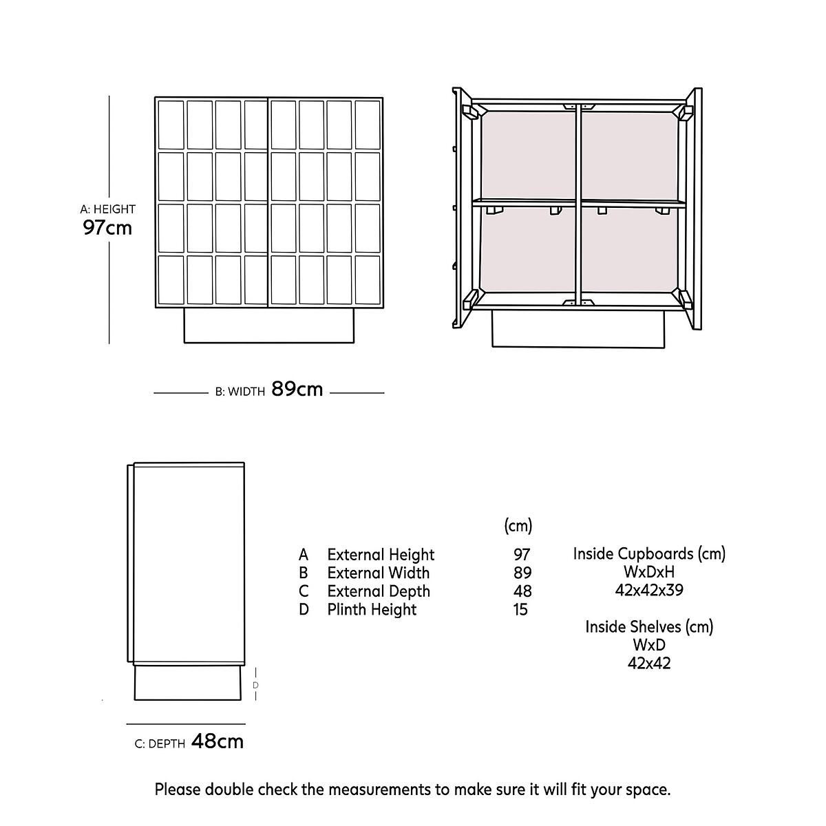 Sandon Acacia Wood 2 Door Cabinet dark acacia wood, SWOON