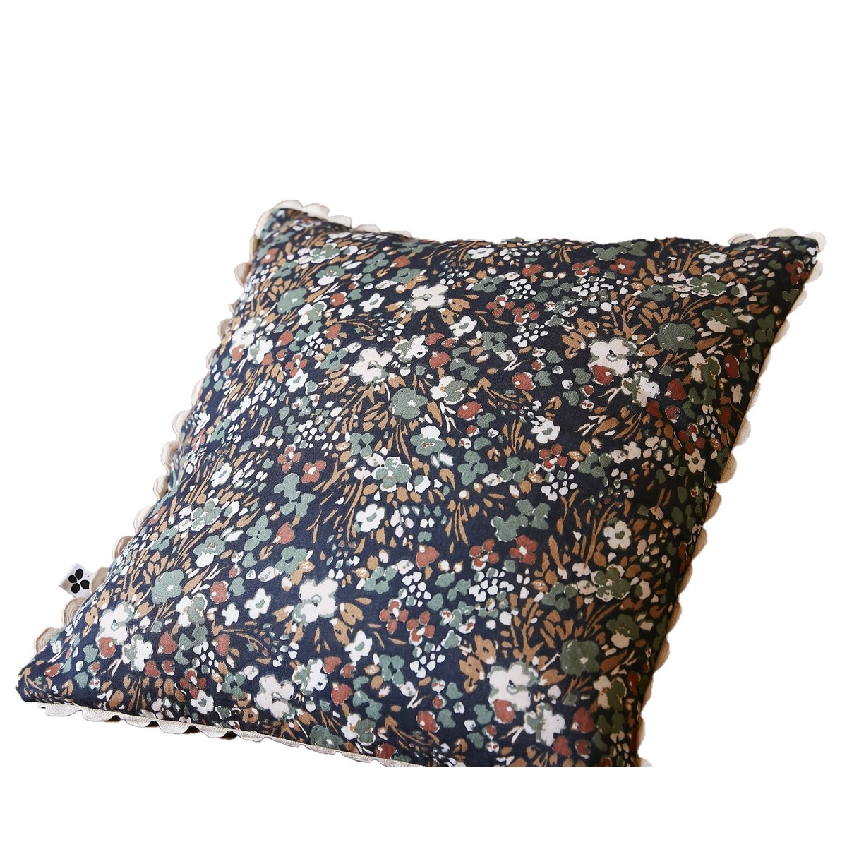 Coussin gaze de coton Capucine bleu marine, EDEN